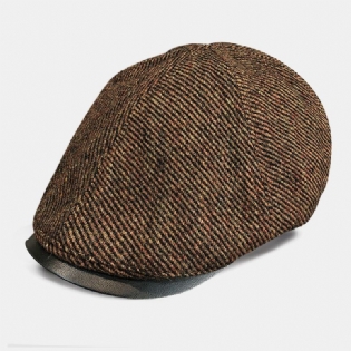 Mænd Uld Varm Retro Britisk Stil Ung Maler Hat Baret Hat Fremad Hat Flad Hat