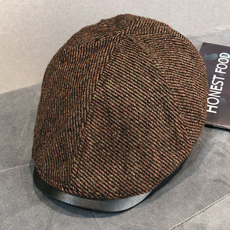 Mænd Uld Varm Retro Britisk Stil Ung Maler Hat Baret Hat Fremad Hat Flad Hat