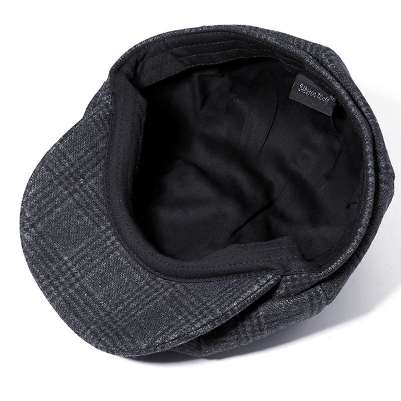 Mænd Vintage Uld Gjord Maler Baretter Hat Vinter Varm Gentleman Octagonal Newsboy Cap