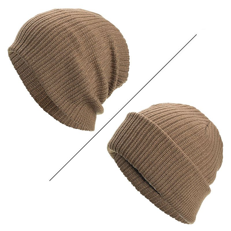 Mænd Vinter Tykke Brimless Strikket Hat Slouch Beanie Caps