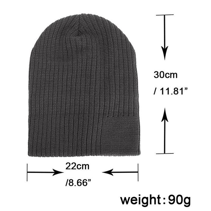 Mænd Vinter Tykke Brimless Strikket Hat Slouch Beanie Caps