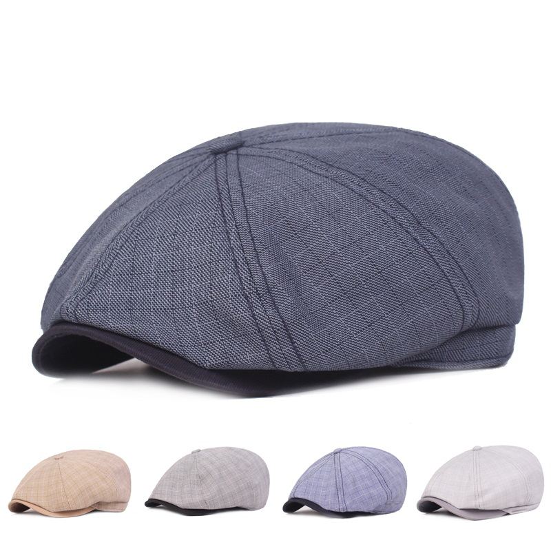 Mænd Visir Linen Newsboy Baret Caps