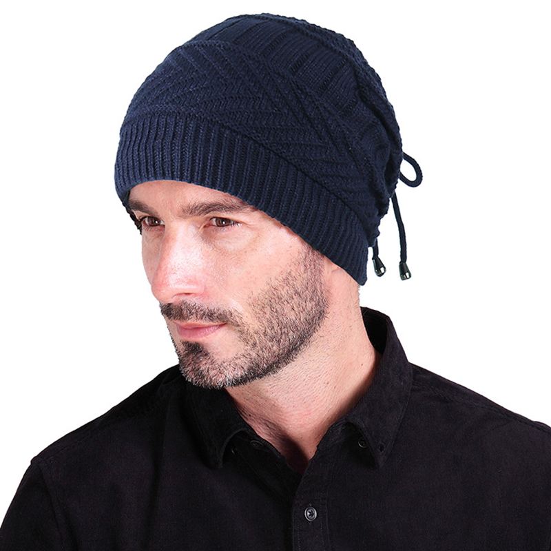 Multi-purpose Vinter Plys Strik Beanie Hat Tørklæde