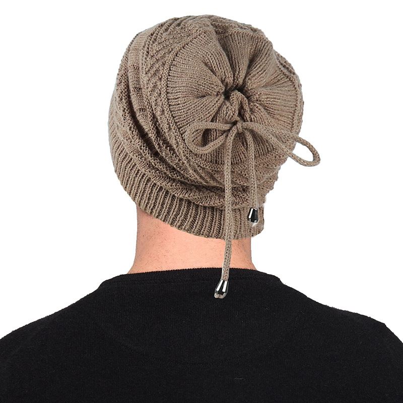 Multi-purpose Vinter Plys Strik Beanie Hat Tørklæde