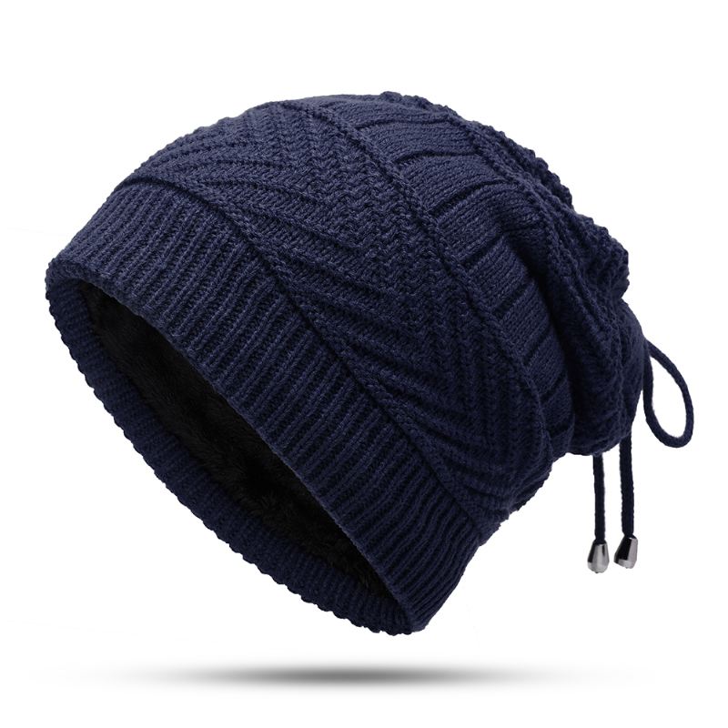 Multi-purpose Vinter Plys Strik Beanie Hat Tørklæde