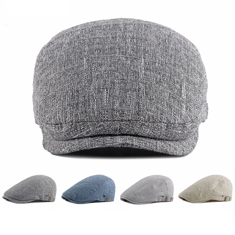 New Style Hat Britisk Retro Bomuld Og Linned Baret Casual