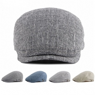 New Style Hat Britisk Retro Bomuld Og Linned Baret Casual