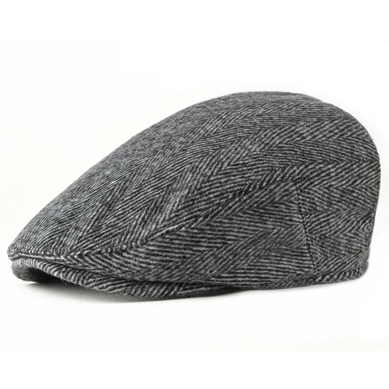 New Style Hat Mand Britisk Retro Uld Baret Casual