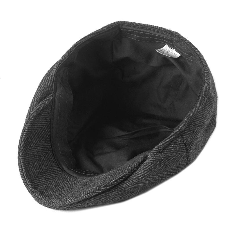 New Style Hat Mand Britisk Retro Uld Baret Casual