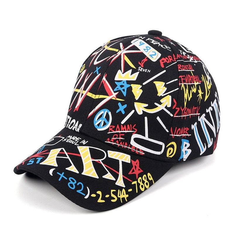 Ny What Graffiti Baseballkasket Hip Hop Tide Hat Sommerrejse Skyggekasketter Mænd Kvinder Udendørs Sport Casual Hatte Snapback Hatte Gorr