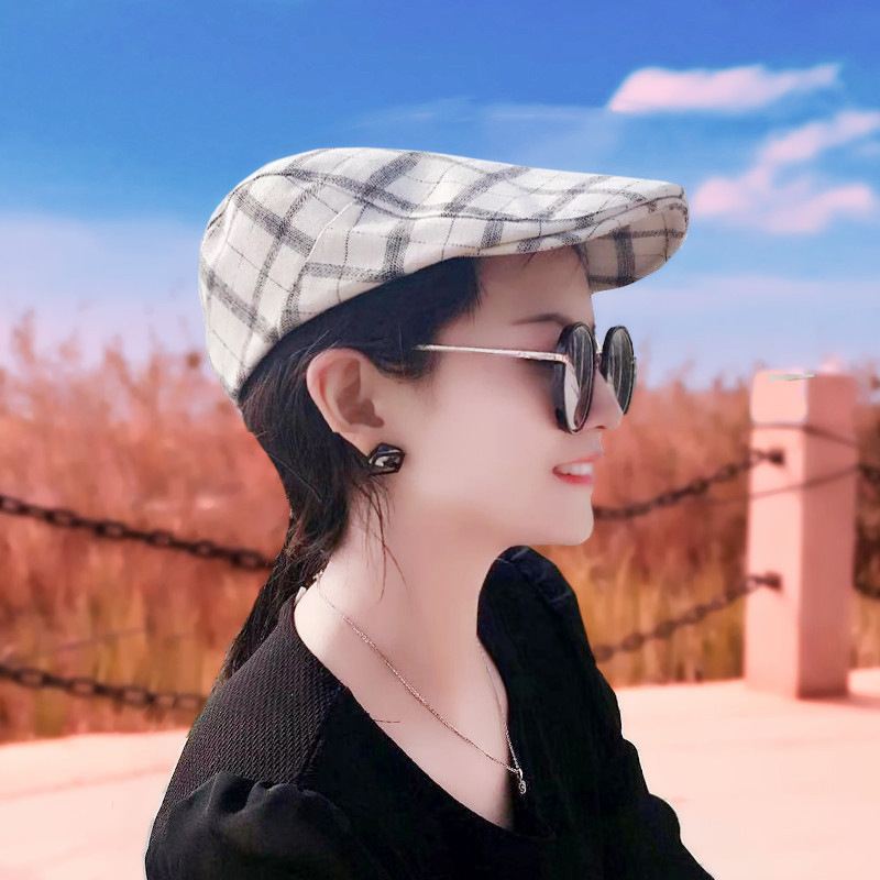 Peaked Cap Forward Cap Plaid Baseball Cap Visir Beret Sun Hat