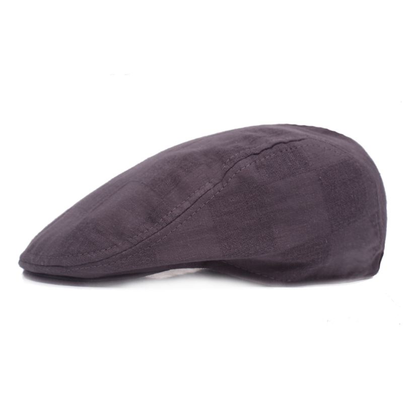 Plaid Baret Caps Bomuld Justerbar Newsboy Jagt Hat