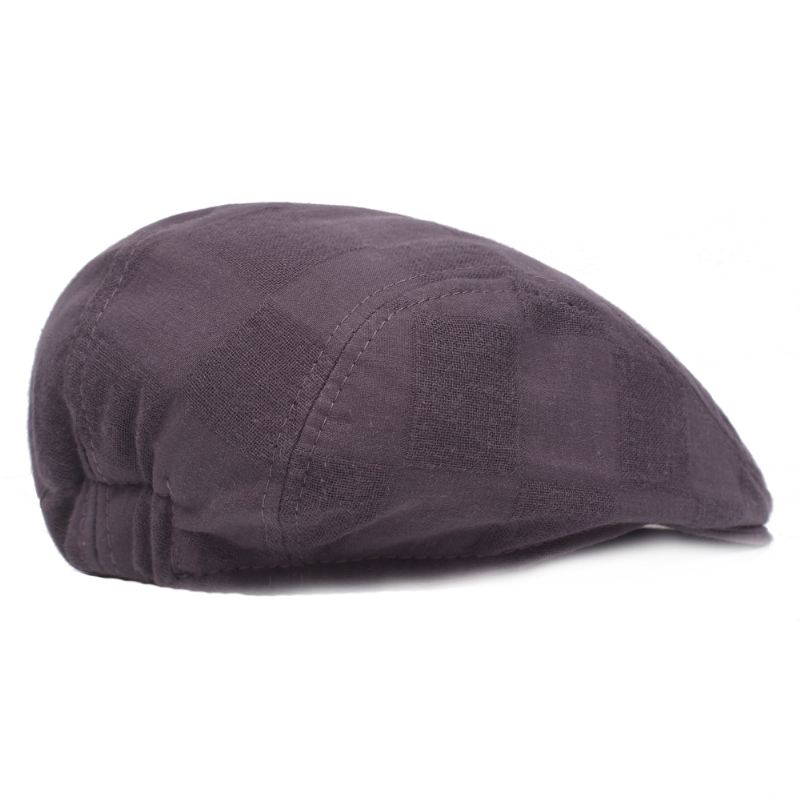 Plaid Baret Caps Bomuld Justerbar Newsboy Jagt Hat