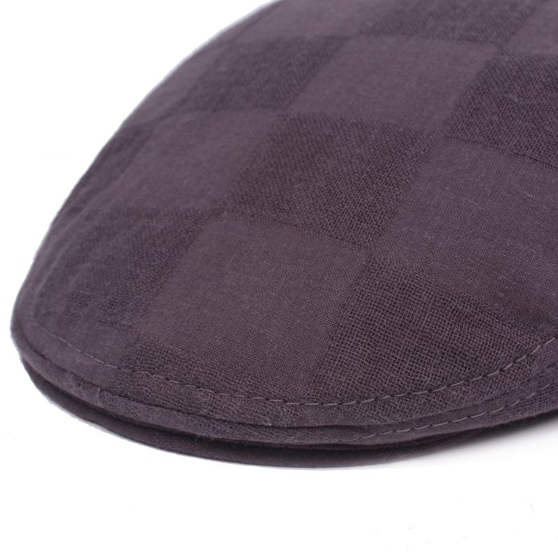 Plaid Baret Caps Bomuld Justerbar Newsboy Jagt Hat