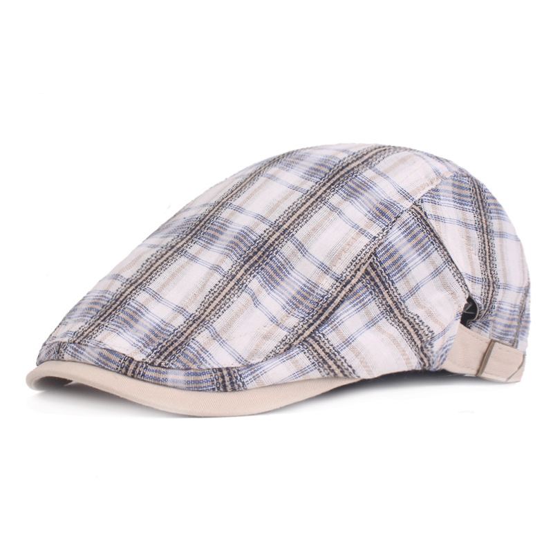 Plaid Baret Kvinders Sommer Tynd Åndbar Solcremehat Ungdomsrejsesolhat Andetungehat Trendy Herrehat