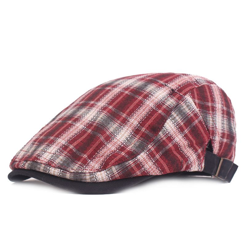 Plaid Baret Kvinders Sommer Tynd Åndbar Solcremehat Ungdomsrejsesolhat Andetungehat Trendy Herrehat