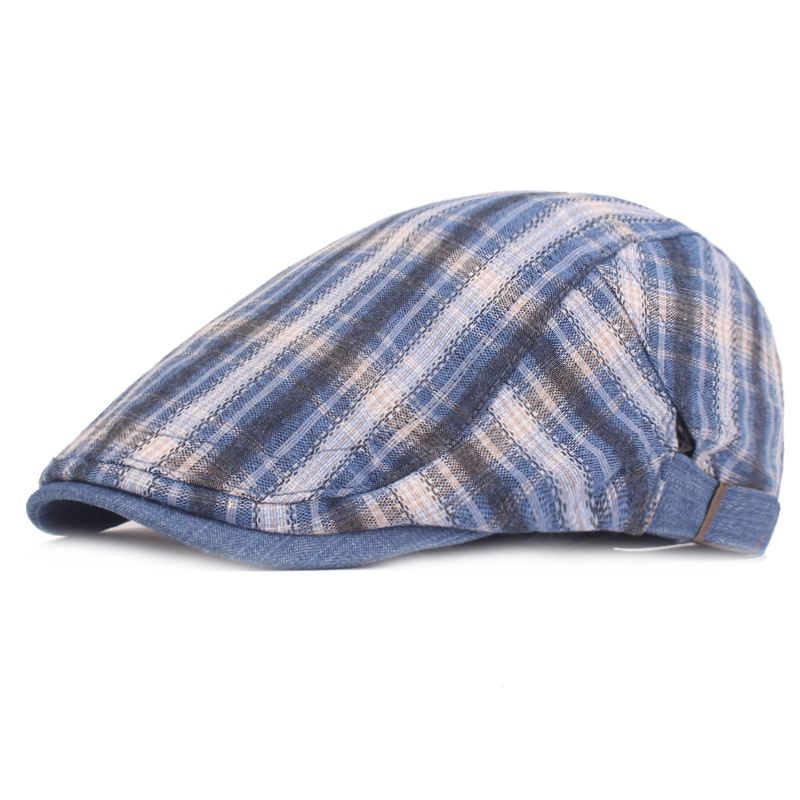 Plaid Baret Kvinders Sommer Tynd Åndbar Solcremehat Ungdomsrejsesolhat Andetungehat Trendy Herrehat