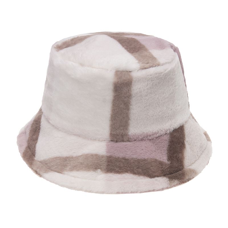 Plaid Fisherman Hat Til Koreansk Version Af Kaninpels Plys Travel Warm All-match