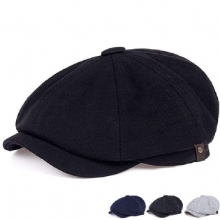 Retro Mode Mandlig Britisk Vild Baret Ottekantet Hat