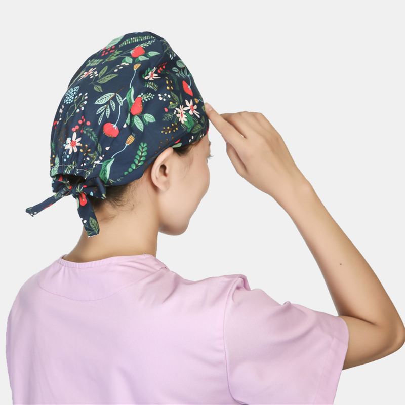 Scrub Caps Kirurgisk Cap Bomuld Kemoterapi Tynd Turban