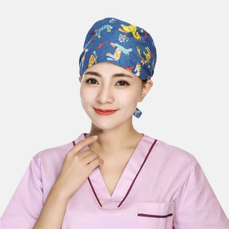 Scrub Caps Kirurgisk Cap Bomuld Kemoterapi Tynd Turban