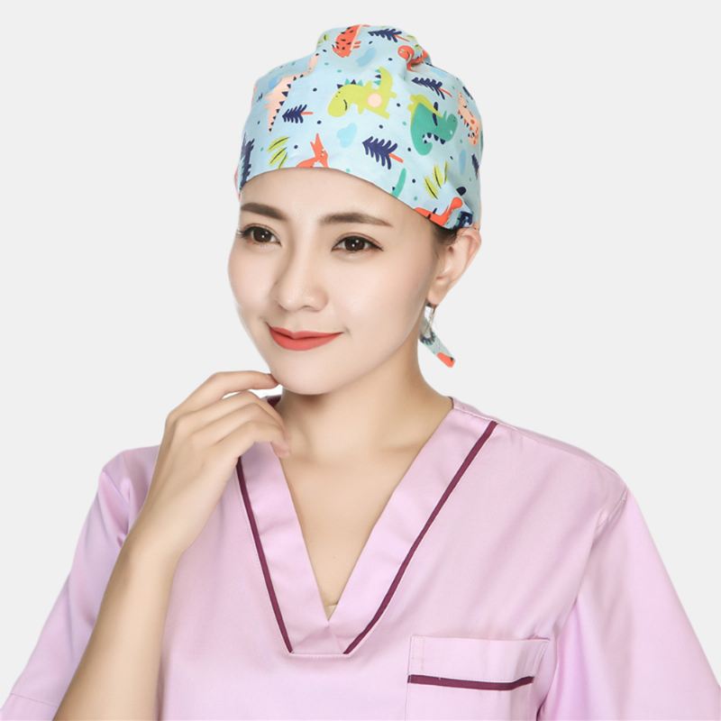 Scrub Caps Kirurgisk Cap Bomuld Kemoterapi Tynd Turban