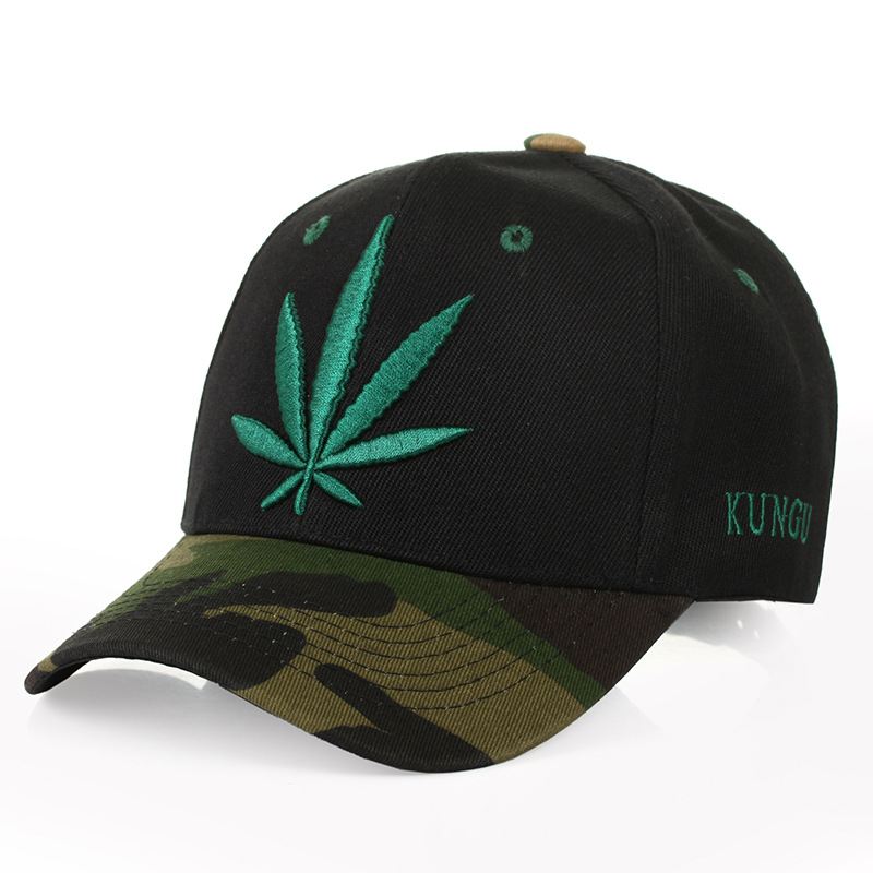 Simple Green Maple Leaf Hamp Leaf Caps Mænd Og Kvinder Baseball Caps Shopping