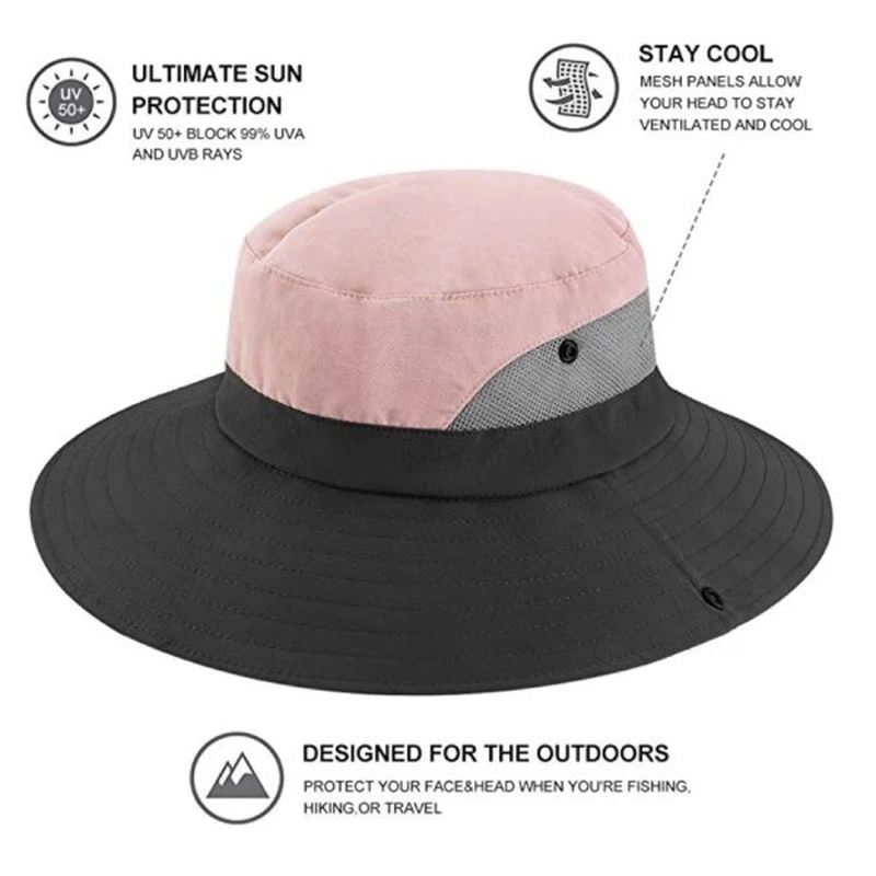 Solcreme Uv-beskyttelse Fiskeri Bjergbestigning Solhat Wild Rim Foldbar Justerbar Bucket Hat Til Kvinder