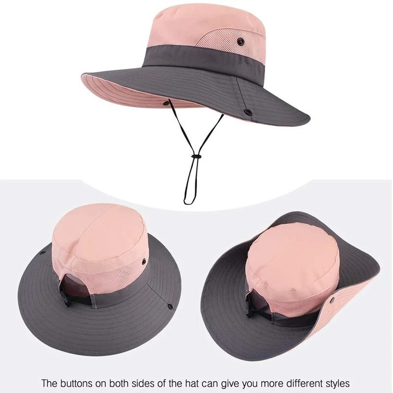 Solcreme Uv-beskyttelse Fiskeri Bjergbestigning Solhat Wild Rim Foldbar Justerbar Bucket Hat Til Kvinder