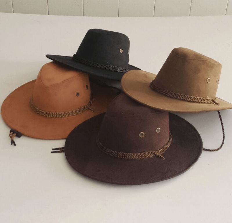 Stor Langs Kyllingeskind Fløjl Western Rope Rider Hat Cowboy Hat Stereotyp Hat