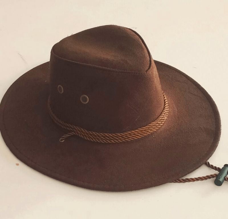 Stor Langs Kyllingeskind Fløjl Western Rope Rider Hat Cowboy Hat Stereotyp Hat