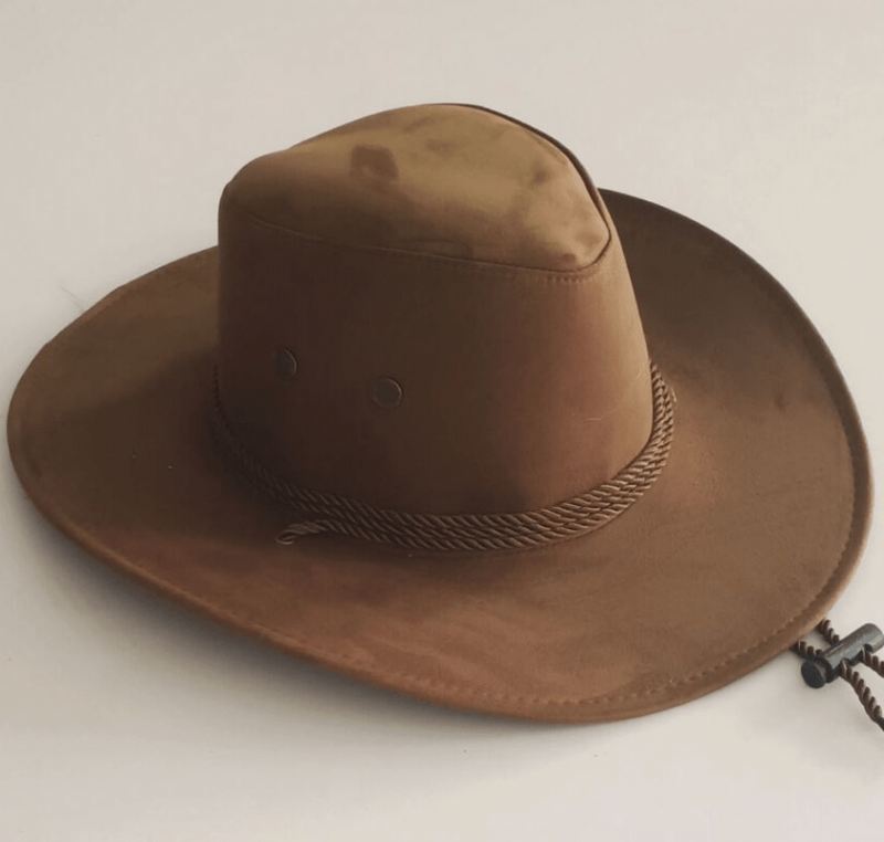 Stor Langs Kyllingeskind Fløjl Western Rope Rider Hat Cowboy Hat Stereotyp Hat