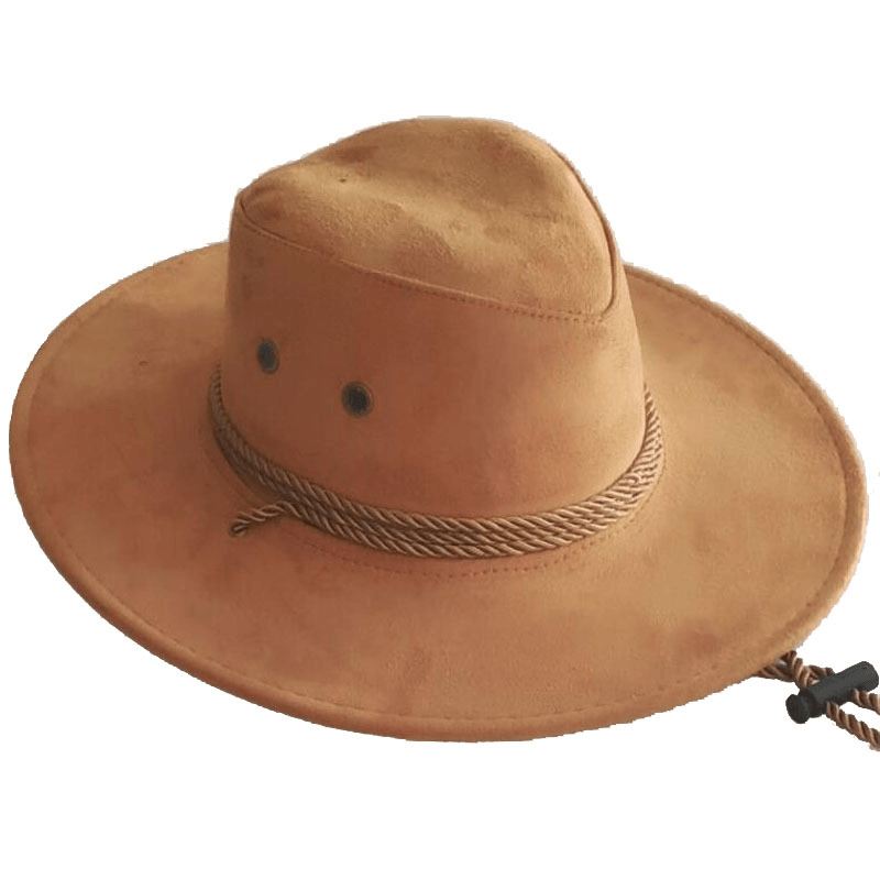 Stor Langs Kyllingeskind Fløjl Western Rope Rider Hat Cowboy Hat Stereotyp Hat