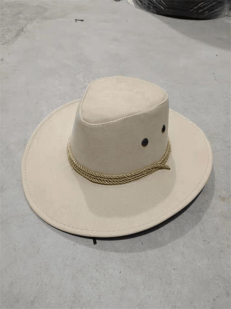 Stor Langs Kyllingeskind Fløjl Western Rope Rider Hat Cowboy Hat Stereotyp Hat