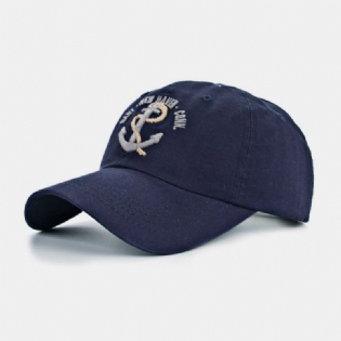 Unisex Afslappet Justerbar Kasket Båd Anker Broderi Udendørs Vedbend Cap Baseball Hatte