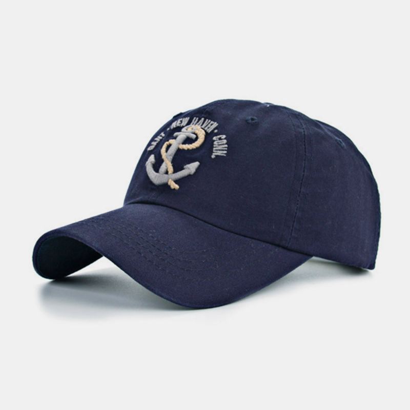 Unisex Afslappet Justerbar Kasket Båd Anker Broderi Udendørs Vedbend Cap Baseball Hatte