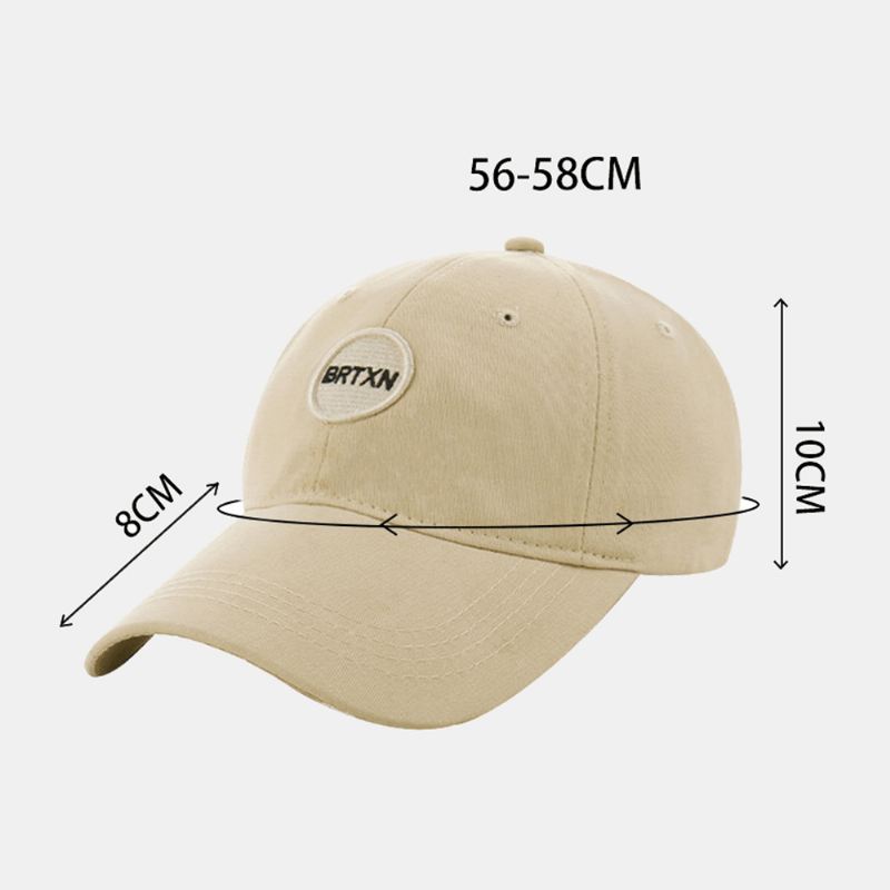 Unisex All-match Bomuld Letter Rund Label Broderi Solskygge Baseball Cap