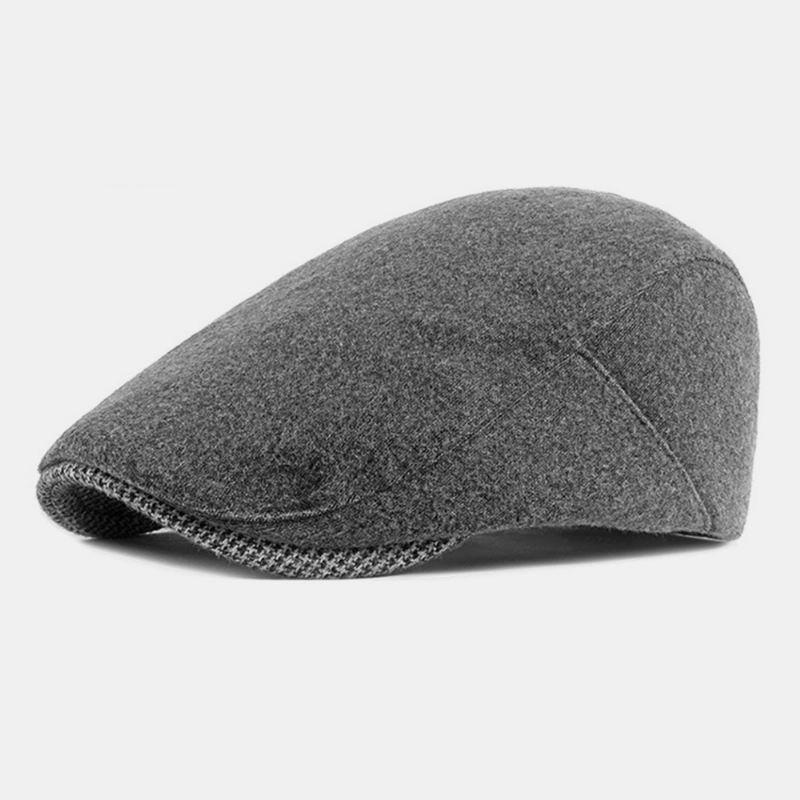 Unisex Almindelig Filtbaretter Hasp Justerbar Britisk Retro Enkel Fremad Hat Flad Hat Førerhat