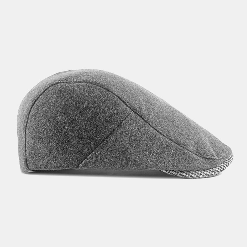 Unisex Almindelig Filtbaretter Hasp Justerbar Britisk Retro Enkel Fremad Hat Flad Hat Førerhat