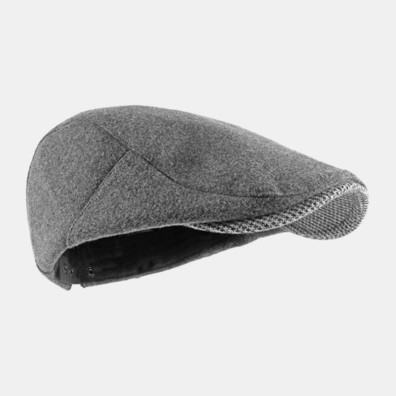 Unisex Almindelig Filtbaretter Hasp Justerbar Britisk Retro Enkel Fremad Hat Flad Hat Førerhat