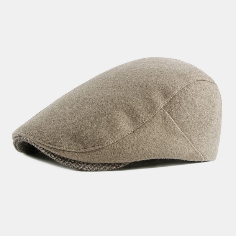 Unisex Almindelig Filtbaretter Hasp Justerbar Britisk Retro Enkel Fremad Hat Flad Hat Førerhat