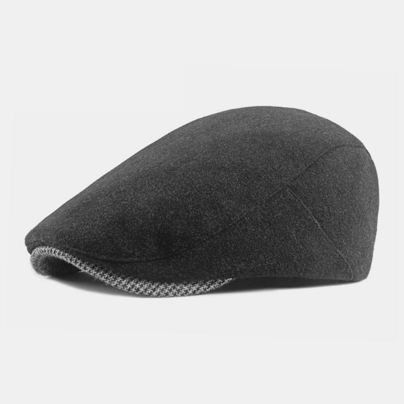 Unisex Almindelig Filtbaretter Hasp Justerbar Britisk Retro Enkel Fremad Hat Flad Hat Førerhat