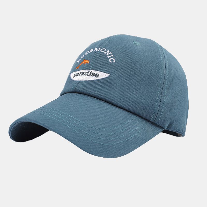 Unisex Bogstaver Broderi Baseball Hatte Bomuld Små Fisk Mønster Enkel Solcreme Ivy Cap