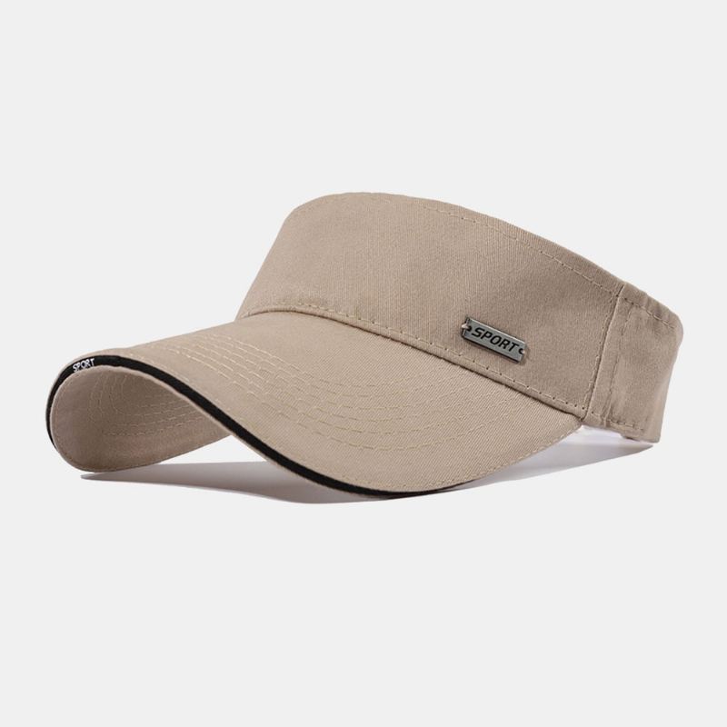 Unisex Bomuld Ensfarvede Bogstaver Mønster Jern Label Enkel Solskærm Solcreme Tom Top Hat Baseball Cap