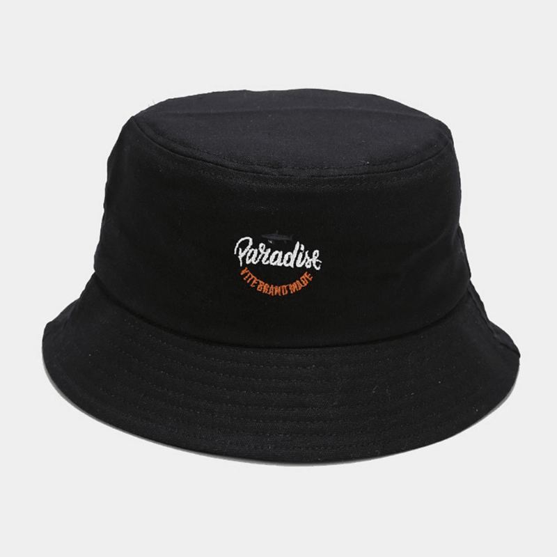 Unisex Bomuld Ensfarvet Haj Bogstavmønster Broderi Mode Solskærm Bucket Hat