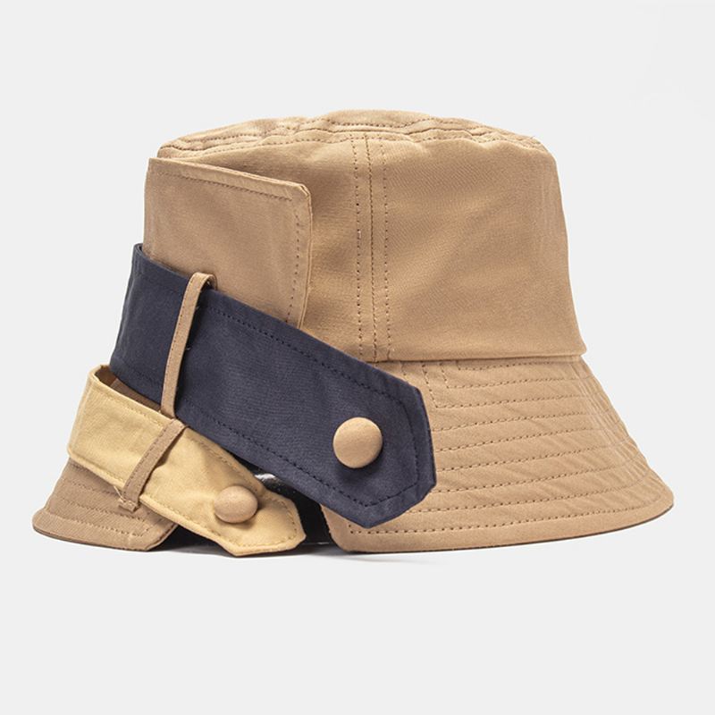 Unisex Bomuld Kontrastfarve Bandage Svalehale Unik Mode Bucket Hat