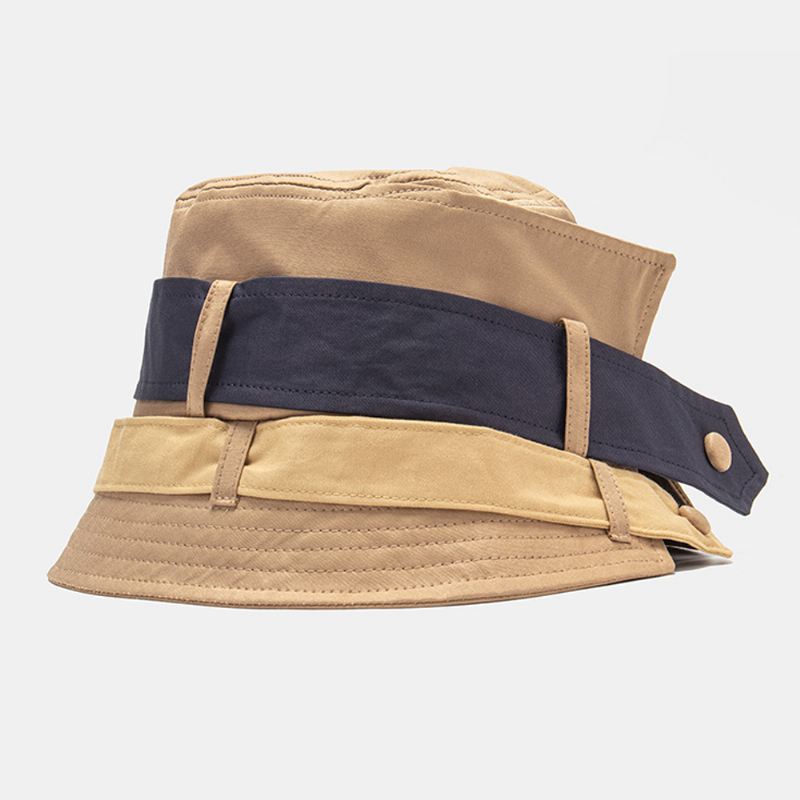 Unisex Bomuld Kontrastfarve Bandage Svalehale Unik Mode Bucket Hat