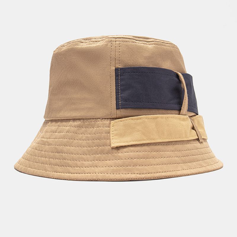 Unisex Bomuld Kontrastfarve Bandage Svalehale Unik Mode Bucket Hat