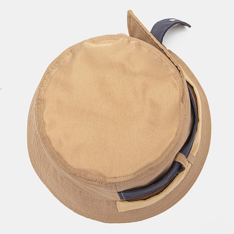 Unisex Bomuld Kontrastfarve Bandage Svalehale Unik Mode Bucket Hat