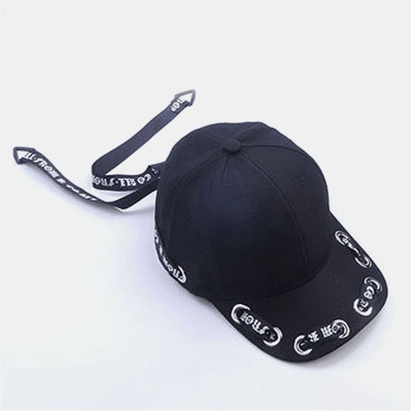 Unisex Bomuld Lang Bandage Dekoration Bogstaver Mønster Casual Solcreme Baseball Cap